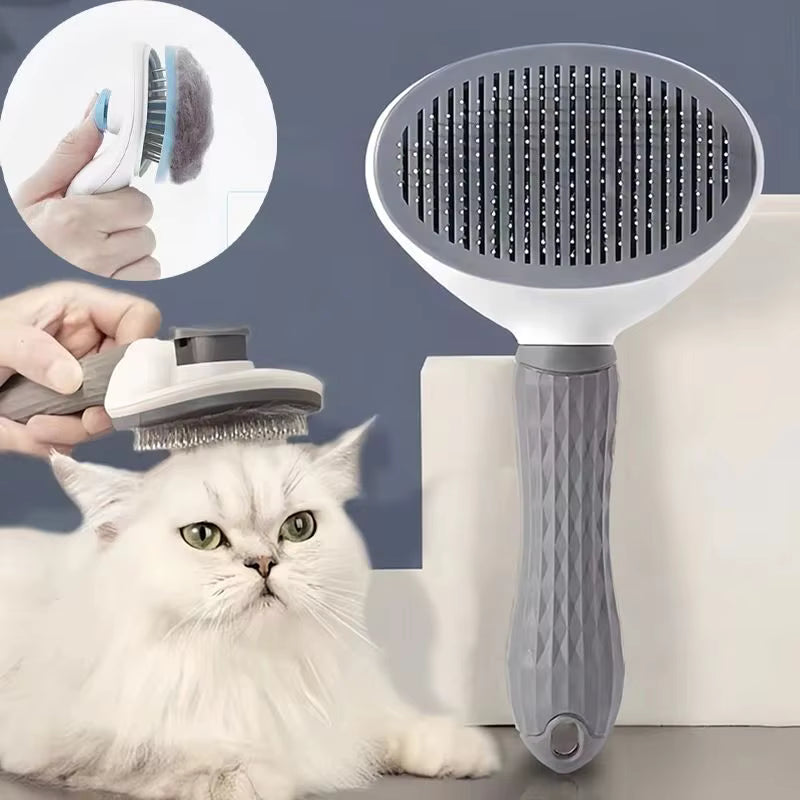 Cepillo para mascotas con función de autolimpiado