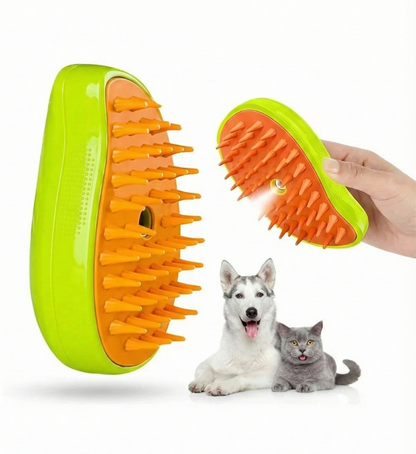 Cepillo Vaporizador 3 en 1 - Spa Relajante para Gatos (Elimina Nudos)