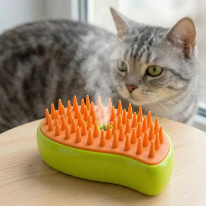 Cepillo Vaporizador 3 en 1 - Spa Relajante para Gatos (Elimina Nudos)