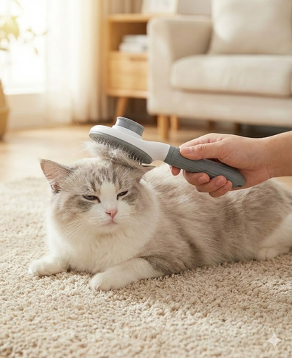 Cepillo para mascotas con función de autolimpiado